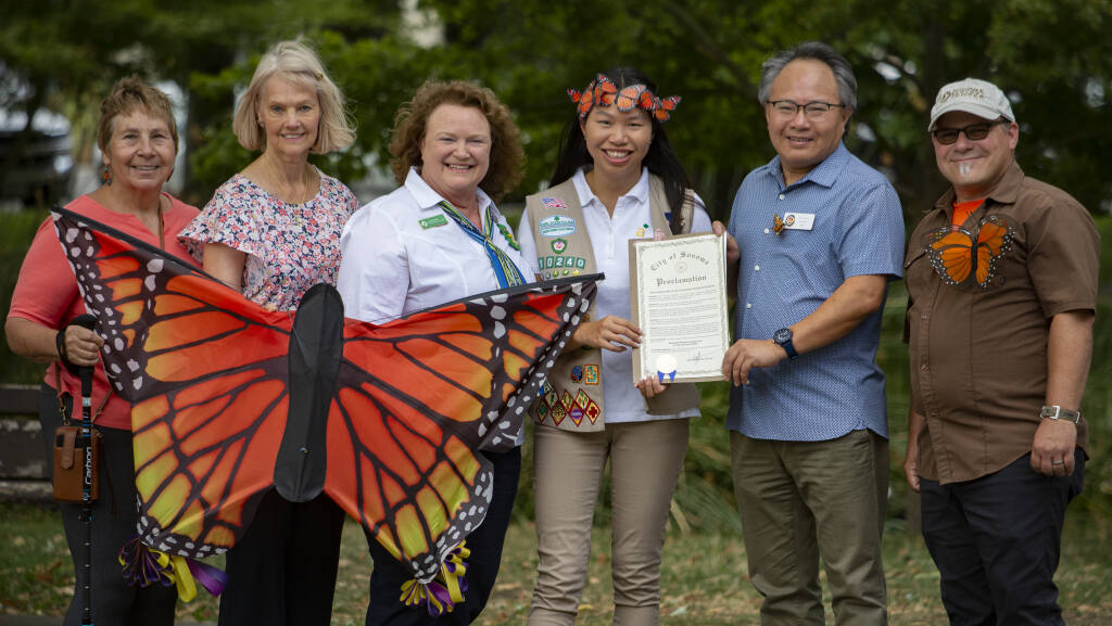 Sonoma Ecology Center Earthling Faline Howard Honored by City of Sonoma’s Mayor for Monarch Butterflies Restoration Project!